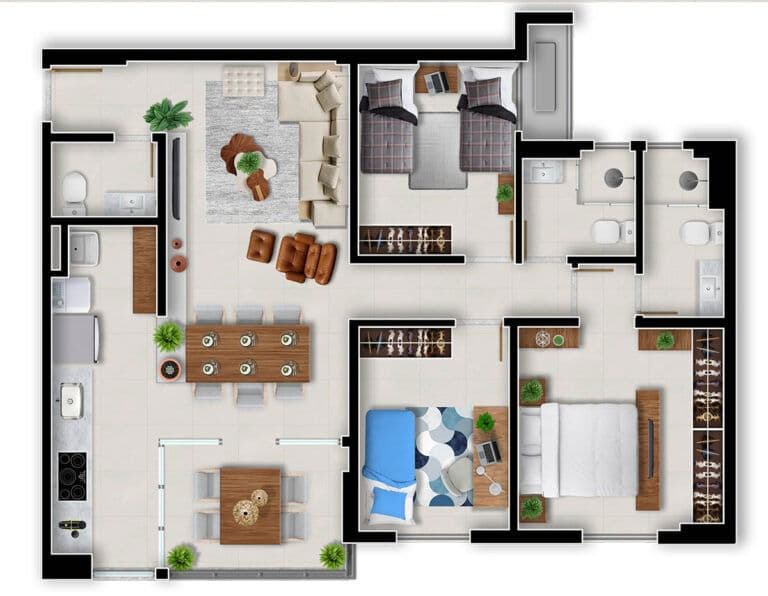 Apartamento em Vila Rosa - Goiânia